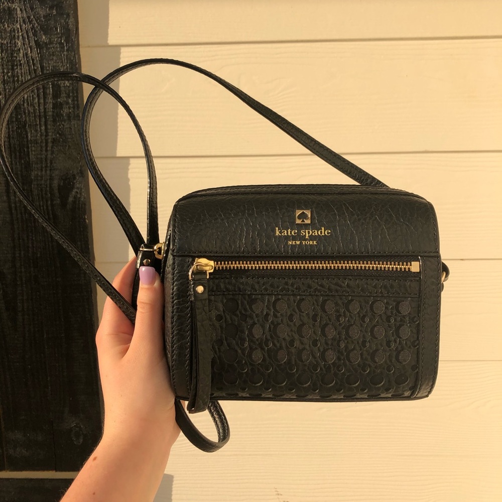 Kate Spade Black Pebbled Leather Crossbody - Picture 1 of 5